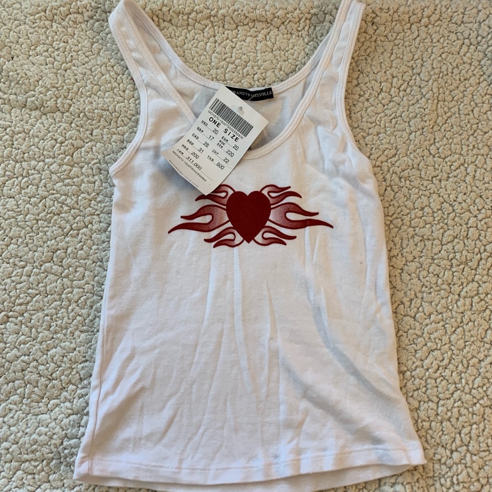 Brandy Melville flame heart shirt tank